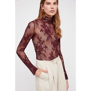 Free People Sweet Secrets Turtleneck - Burgundy